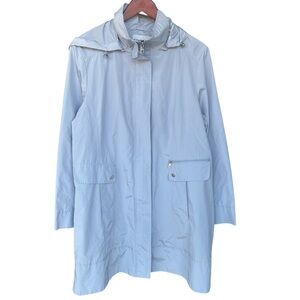 Cole Haan Bow Back Packable Hooded Raincoat Blue XL